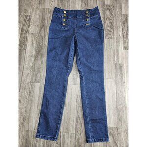 (3/$35) Forever 21 Jeans Womens 27 Blue High Rise Button Front Sailor Pants